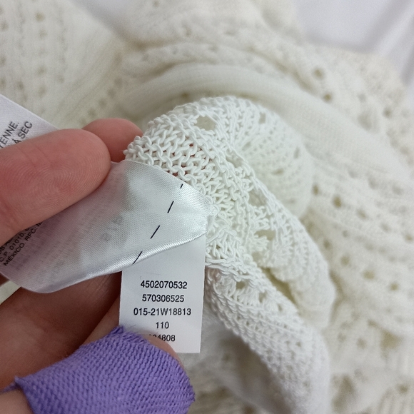 2/$30 WHITE HOUSE BLACK MARKET Boho Elegant Cream Knit Women's Sweater (#1,548) - Picture 4 of 10